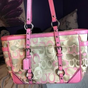 Coach Purse Beige and Pink - Original Pattern